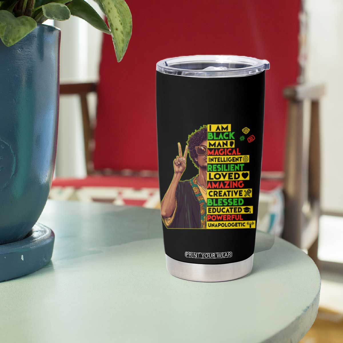 I Am Black Woman Tumbler Cup Afro African American Pride Black History Month TS02 Print Your Wear