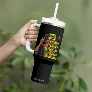 I Am Black Woman Tumbler With Handle Afro African American Pride Black History Month TS02 Print Your Wear