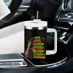 I Am Black Woman Tumbler With Handle Afro African American Pride Black History Month TS02 Print Your Wear