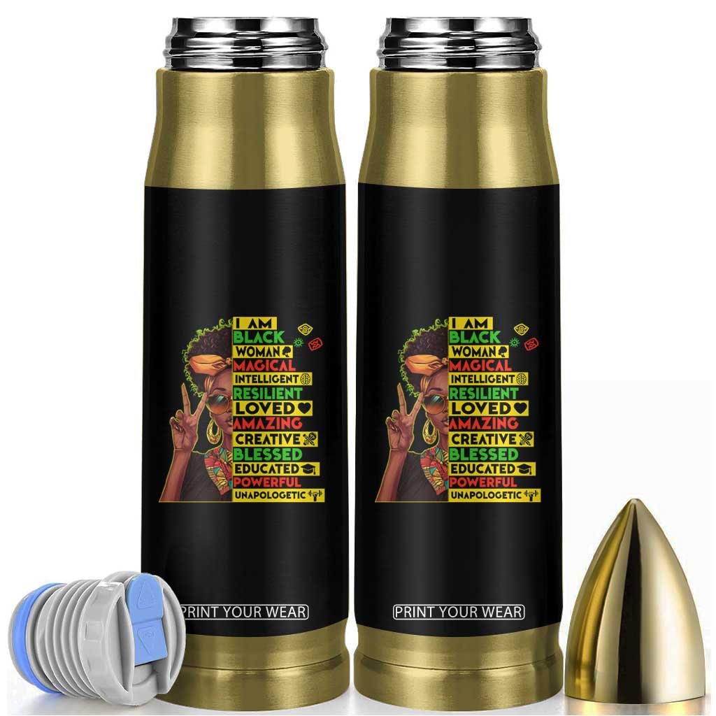 I Am Black Man Bullet Tumbler Afro African American Pride Black History Month TS02 Black Print Your Wear