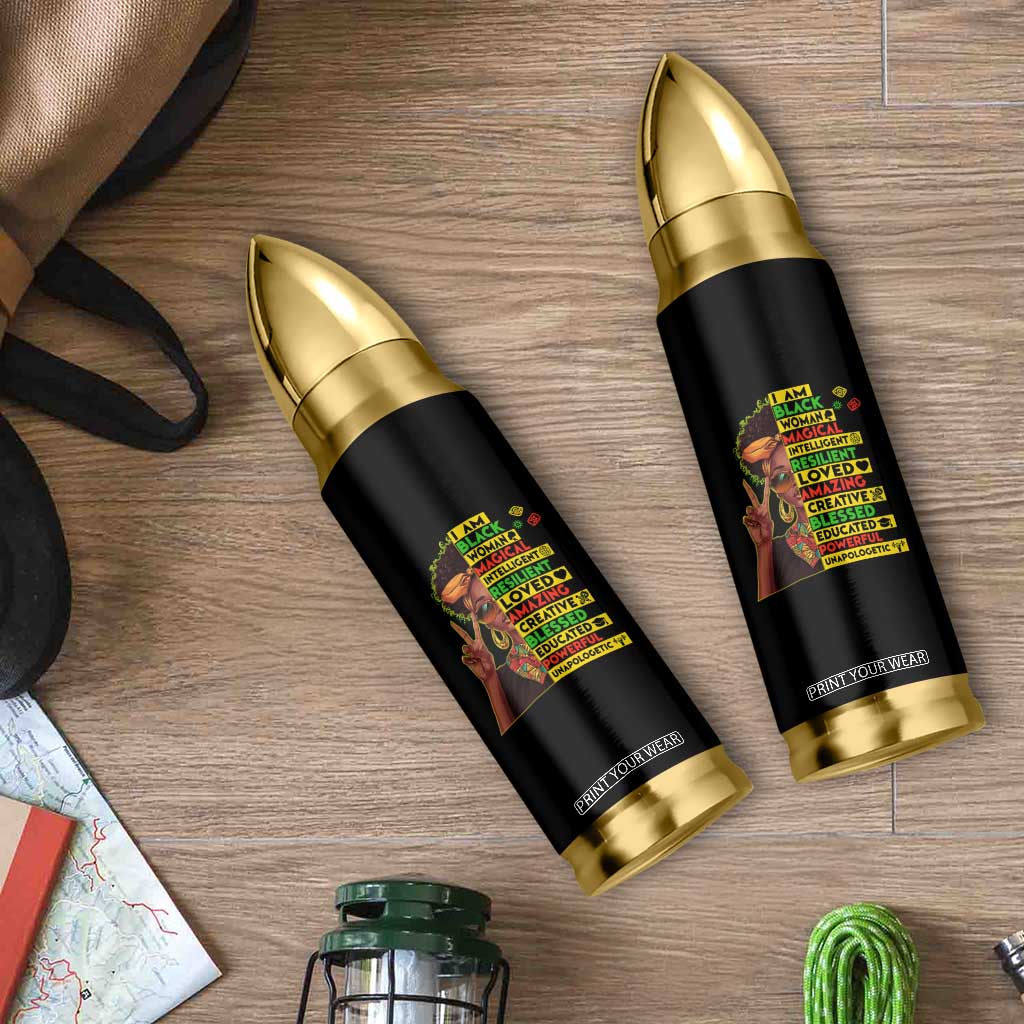 I Am Black Man Bullet Tumbler Afro African American Pride Black History Month TS02 Print Your Wear