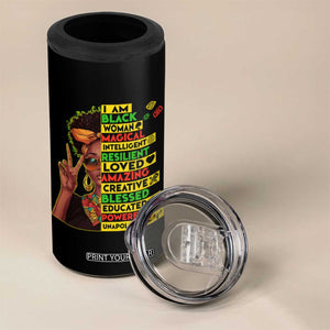 I Am Black Man 4 in 1 Can Cooler Tumbler Afro African American Pride Black History Month TS02 Print Your Wear