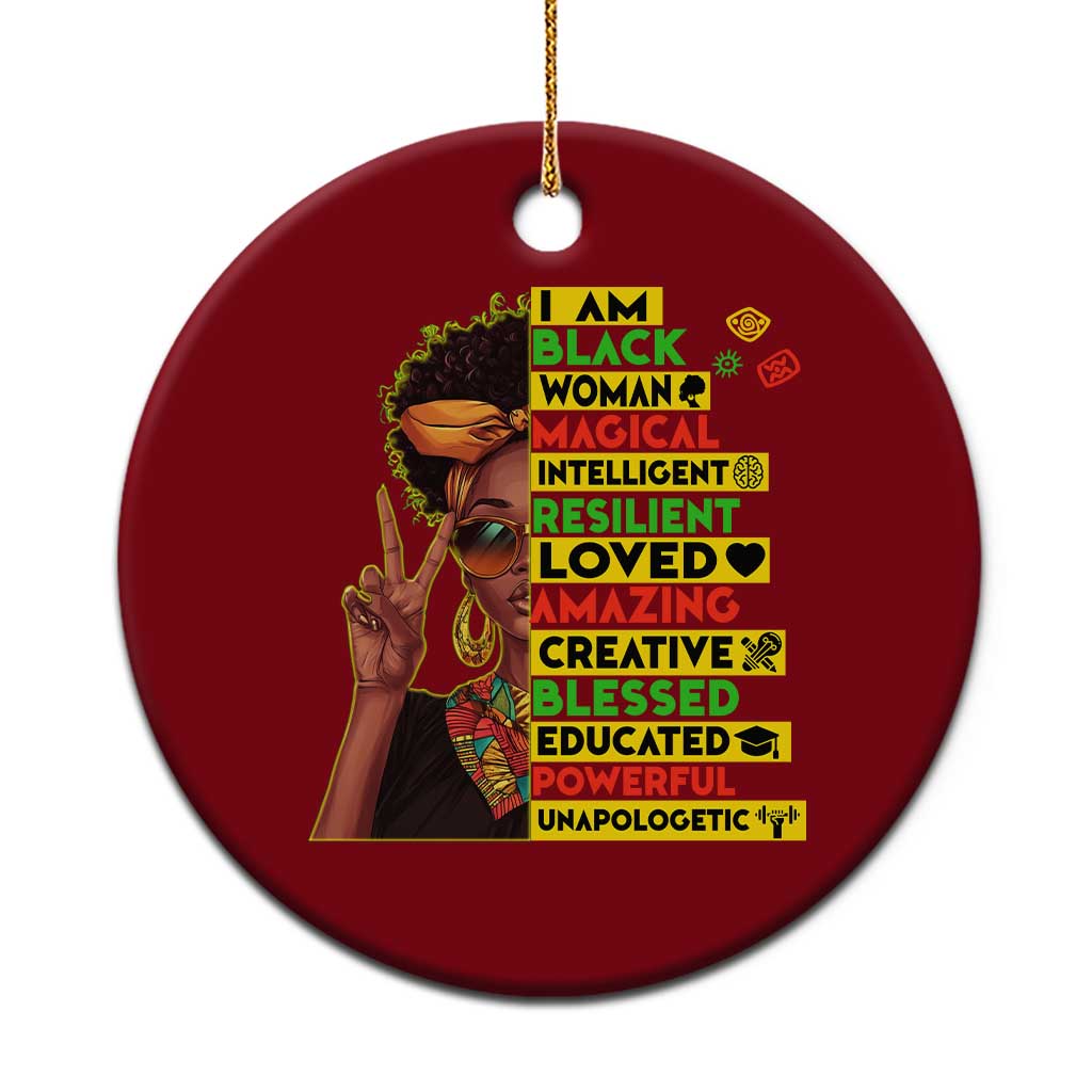 I Am Black Man Ceramic Ornament Afro African American Pride Black History Month TS02 1pc Red Print Your Wear