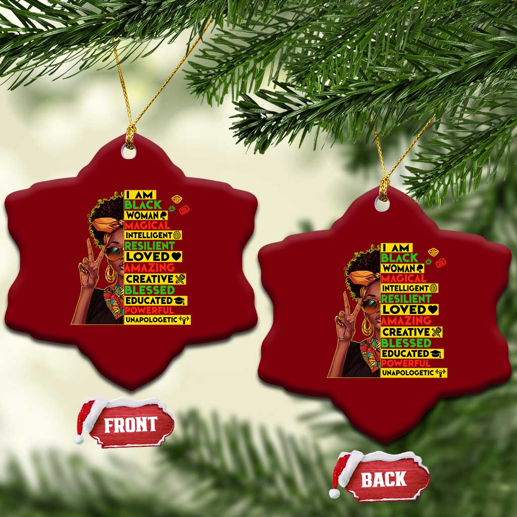 I Am Black Man Ceramic Ornament Afro African American Pride Black History Month TS02 Print Your Wear