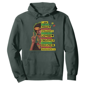 I Am Black Man Hoodie Afro African American Pride Black History Month TS02 Dark Forest Green Print Your Wear