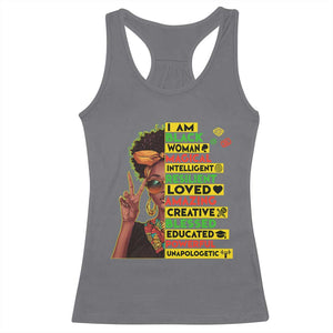 I Am Black Man Racerback Tank Top Afro African American Pride Black History Month TS02 Charcoal Print Your Wear