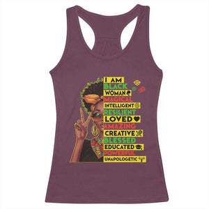 I Am Black Man Racerback Tank Top Afro African American Pride Black History Month TS02 Maroon Print Your Wear