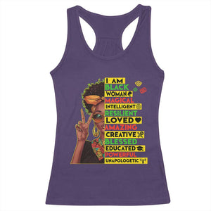 I Am Black Man Racerback Tank Top Afro African American Pride Black History Month TS02 Purple Print Your Wear