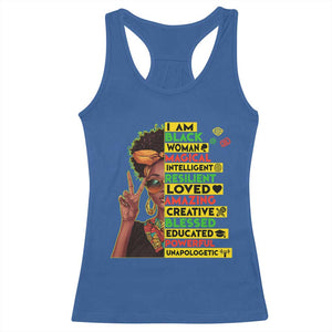 I Am Black Man Racerback Tank Top Afro African American Pride Black History Month TS02 Royal Blue Print Your Wear