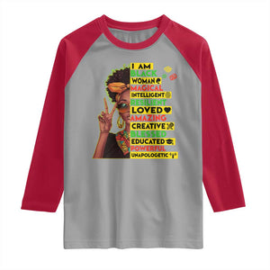 I Am Black Man Raglan Shirt Afro African American Pride Black History Month TS02 Sport Gray Red Print Your Wear