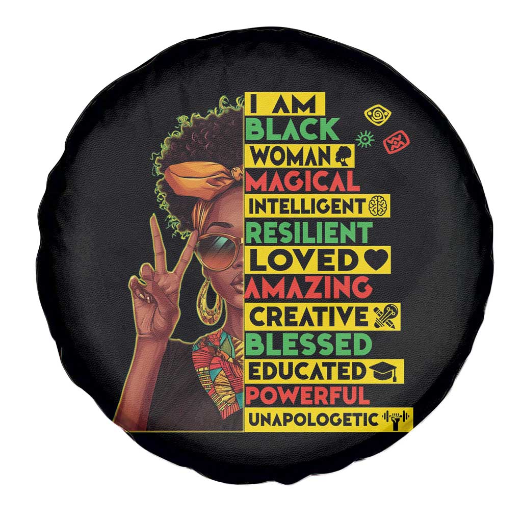 I Am Black Man Spare Tire Cover Afro African American Pride Black History Month TS02 Print Your Wear