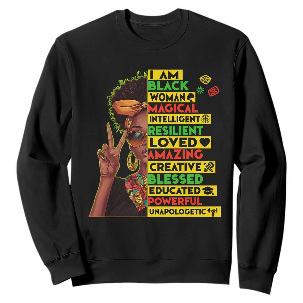 I Am Black Man Sweatshirt Afro African American Pride Black History Month TS02 Black Print Your Wear