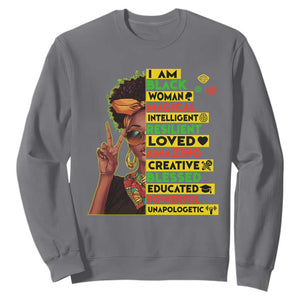 I Am Black Man Sweatshirt Afro African American Pride Black History Month TS02 Charcoal Print Your Wear