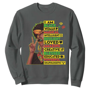 I Am Black Man Sweatshirt Afro African American Pride Black History Month TS02 Dark Heather Print Your Wear