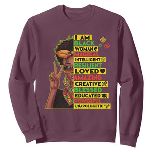 I Am Black Man Sweatshirt Afro African American Pride Black History Month TS02 Maroon Print Your Wear