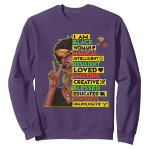 I Am Black Man Sweatshirt Afro African American Pride Black History Month TS02 Purple Print Your Wear