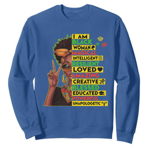 I Am Black Man Sweatshirt Afro African American Pride Black History Month TS02 Royal Blue Print Your Wear