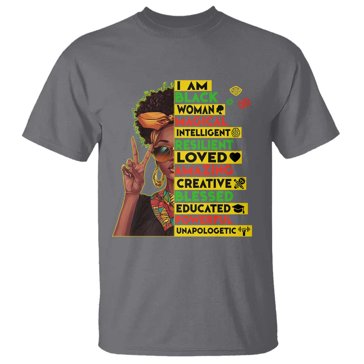 I Am Black Man T Shirt Afro African American Pride Black History Month TS02 Charcoal Print Your Wear