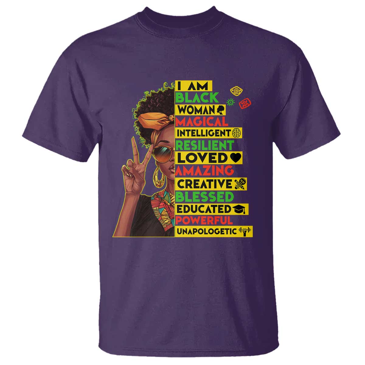 I Am Black Man T Shirt Afro African American Pride Black History Month TS02 Purple Print Your Wear
