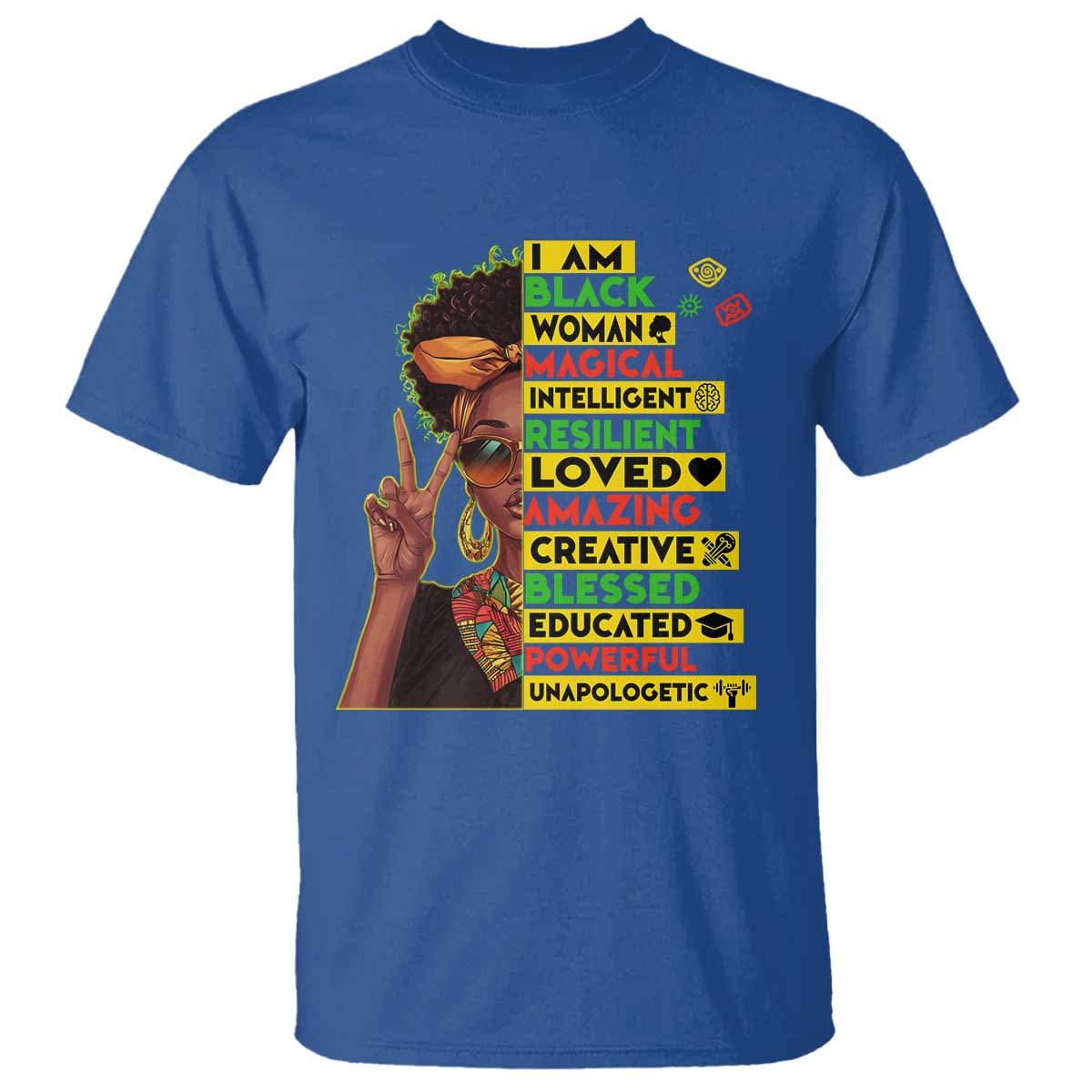 I Am Black Man T Shirt Afro African American Pride Black History Month TS02 Royal Blue Print Your Wear