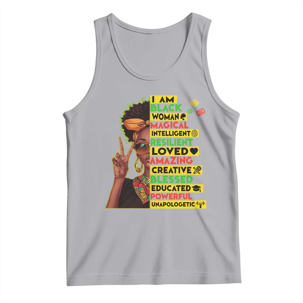 I Am Black Man Tank Top Afro African American Pride Black History Month TS02 Athletic Heather Print Your Wear