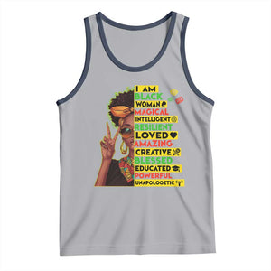 I Am Black Man Tank Top Afro African American Pride Black History Month TS02 Athletic Heather Navy Print Your Wear