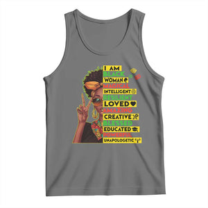 I Am Black Man Tank Top Afro African American Pride Black History Month TS02 Black Heather Print Your Wear