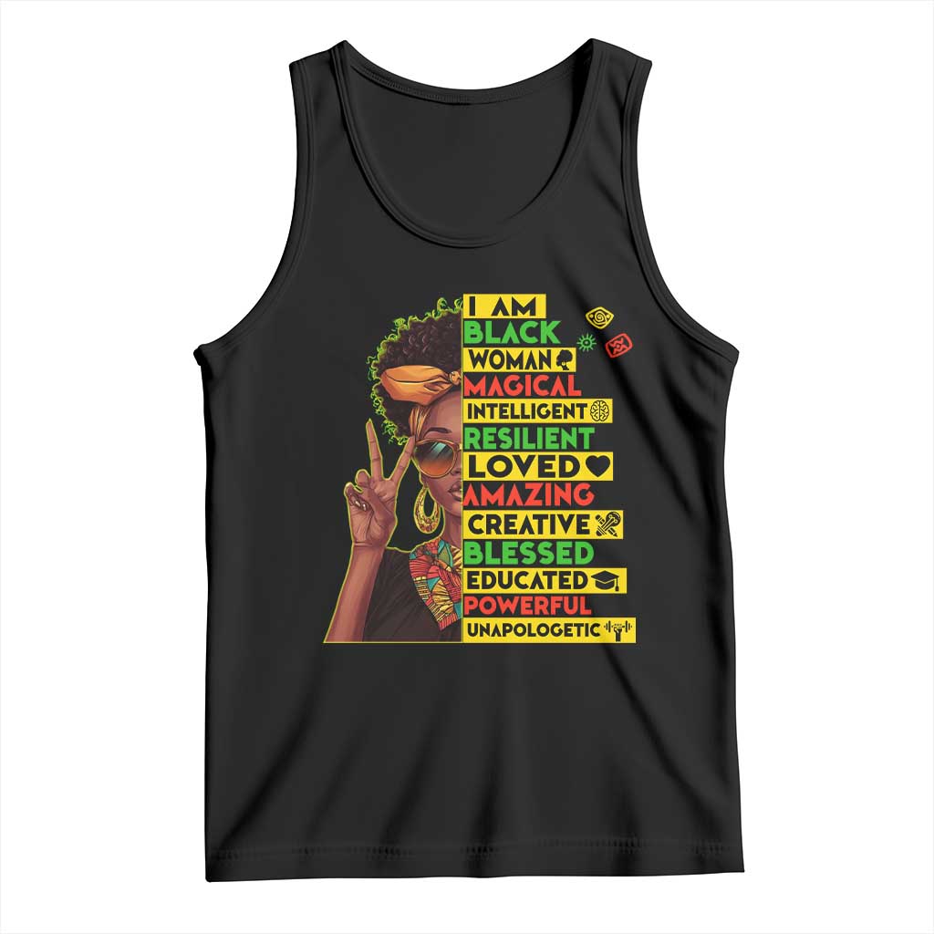 I Am Black Man Tank Top Afro African American Pride Black History Month TS02 Black Print Your Wear