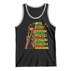 I Am Black Man Tank Top Afro African American Pride Black History Month TS02 Black Athletic Heather Print Your Wear