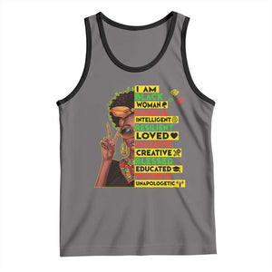 I Am Black Man Tank Top Afro African American Pride Black History Month TS02 Deep Heather Black Print Your Wear