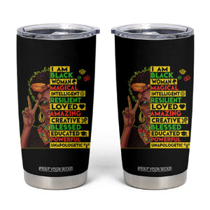 I Am Black Man Tumbler Cup Afro African American Pride Black History Month TS02 Black Print Your Wear