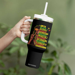 I Am Black Man Tumbler With Handle Afro African American Pride Black History Month TS02 Print Your Wear