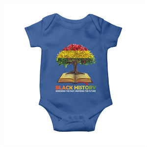 Black History Month Baby Onesie Honoring The Past Inspiring The Future African American Roots Pride TS02 Royal Blue Print Your Wear