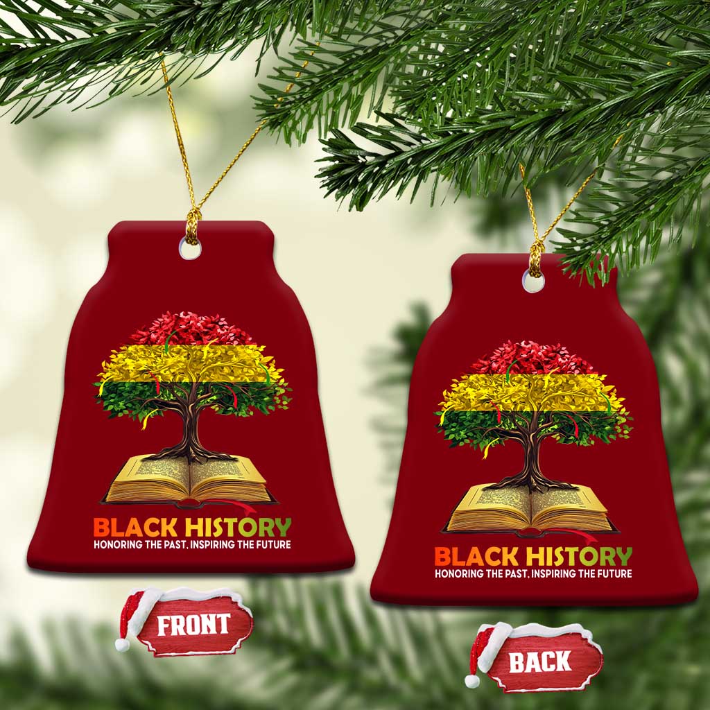 Black History Month Ceramic Ornament Honoring The Past Inspiring The Future African American Roots Pride TS02 Print Your Wear