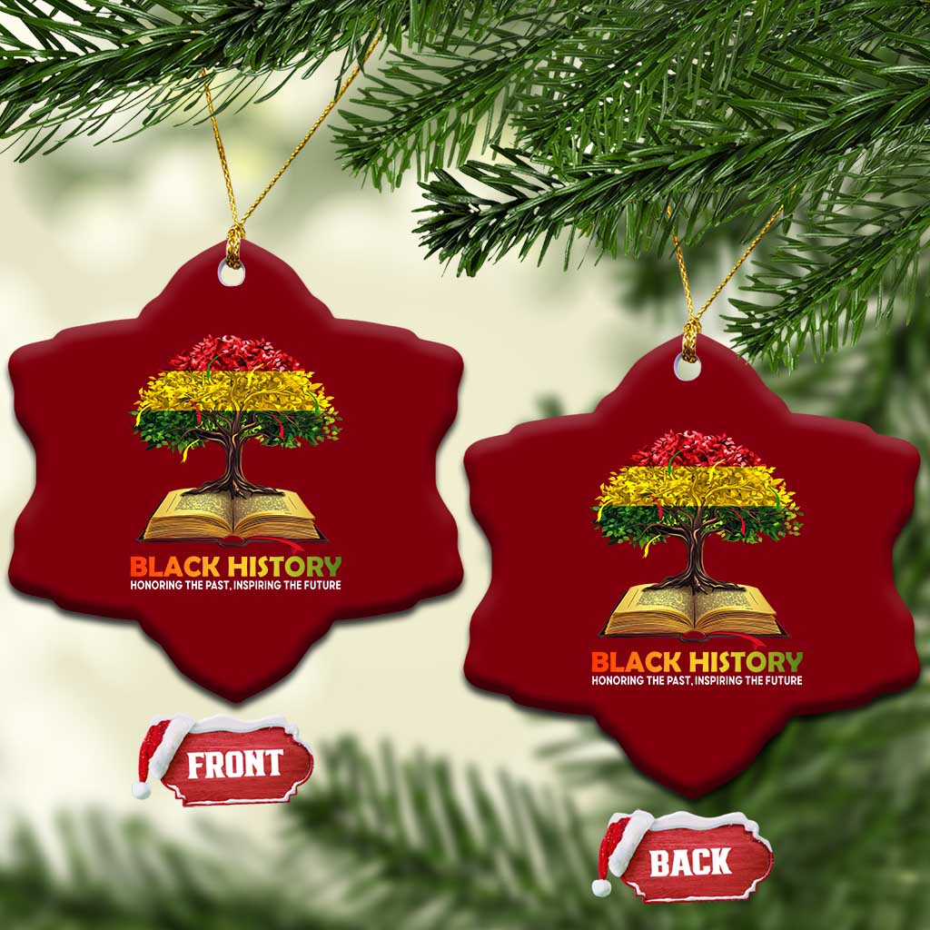 Black History Month Ceramic Ornament Honoring The Past Inspiring The Future African American Roots Pride TS02 Print Your Wear