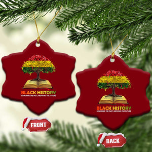 Black History Month Ceramic Ornament Honoring The Past Inspiring The Future African American Roots Pride TS02 Print Your Wear