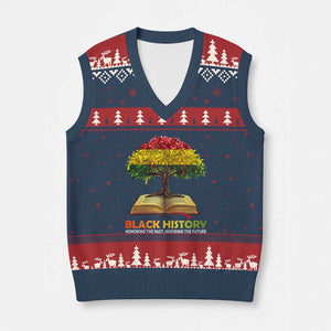 Black History Month V-Neck Knit Sweater Vest Honoring The Past Inspiring The Future African American Roots Pride TS02 Navy Red Print Your Wear