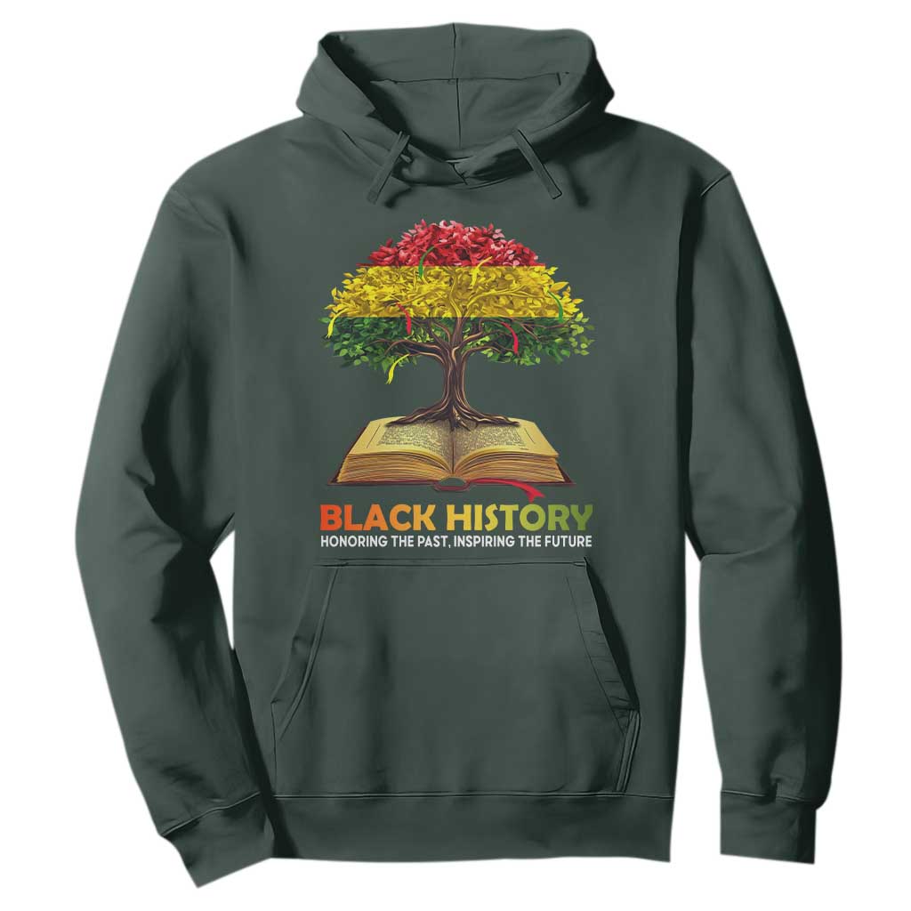Black History Month Hoodie Honoring The Past Inspiring The Future African American Roots Pride TS02 Dark Forest Green Print Your Wear
