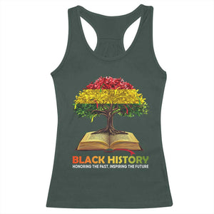 Black History Month Racerback Tank Top Honoring The Past Inspiring The Future African American Roots Pride TS02 Dark Forest Green Print Your Wear