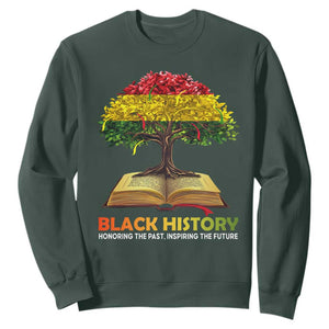 Black History Month Sweatshirt Honoring The Past Inspiring The Future African American Roots Pride TS02 Dark Forest Green Print Your Wear