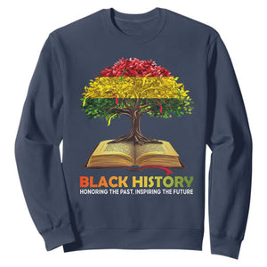 Black History Month Sweatshirt Honoring The Past Inspiring The Future African American Roots Pride TS02 Navy Print Your Wear