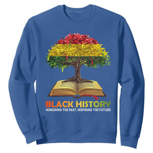 Black History Month Sweatshirt Honoring The Past Inspiring The Future African American Roots Pride TS02 Royal Blue Print Your Wear