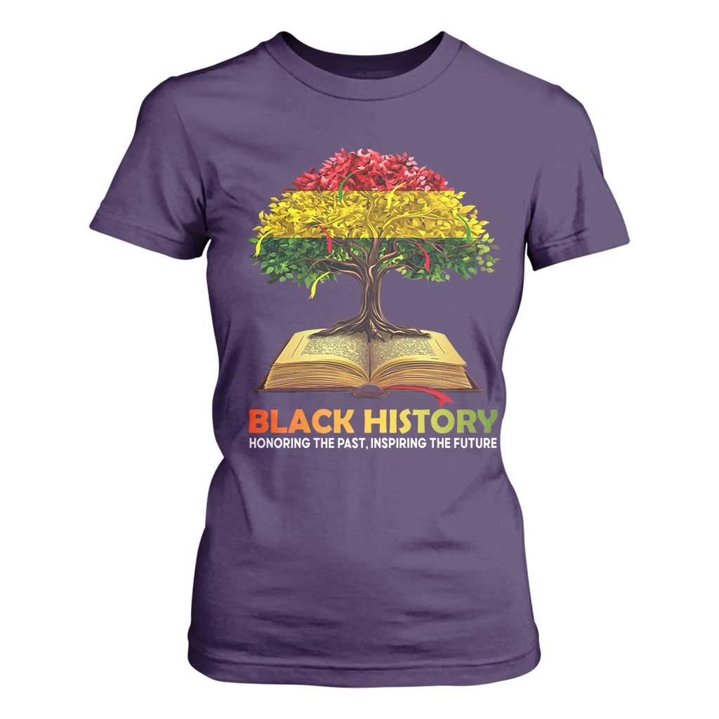 Black History Month T Shirt For Women Honoring The Past Inspiring The Future African American Roots Pride TS02 Purple Print Your Wear