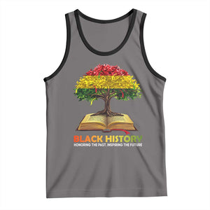 Black History Month Tank Top Honoring The Past Inspiring The Future African American Roots Pride TS02 Deep Heather Black Print Your Wear