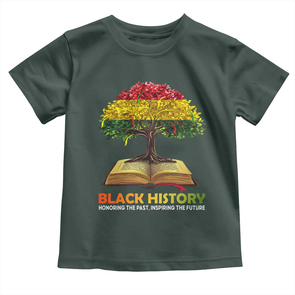 Black History Month Toddler T Shirt Honoring The Past Inspiring The Future African American Roots Pride TS02 Dark Forest Green Print Your Wear