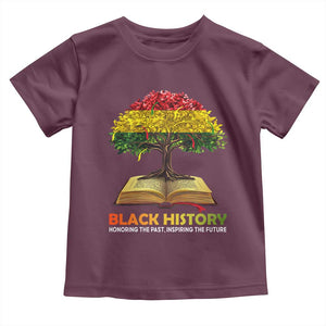 Black History Month Toddler T Shirt Honoring The Past Inspiring The Future African American Roots Pride TS02 Maroon Print Your Wear