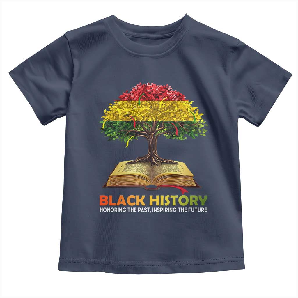 Black History Month Toddler T Shirt Honoring The Past Inspiring The Future African American Roots Pride TS02 Navy Print Your Wear