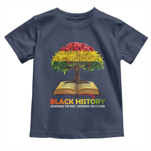 Black History Month Toddler T Shirt Honoring The Past Inspiring The Future African American Roots Pride TS02 Navy Print Your Wear