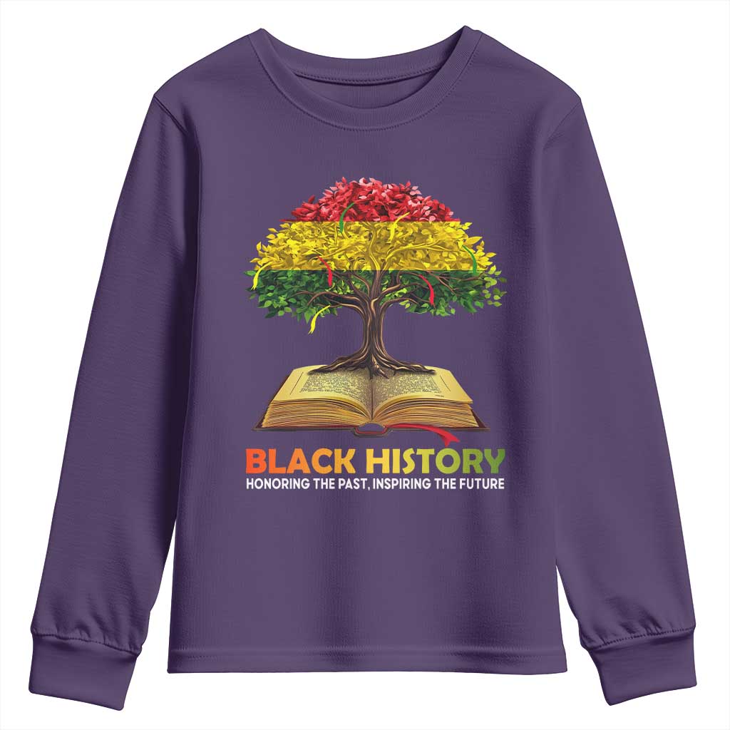 Black History Month Youth Sweatshirt Honoring The Past Inspiring The Future African American Roots Pride TS02 Purple Print Your Wear