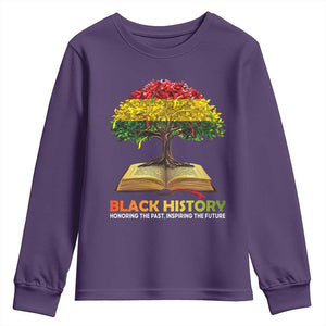 Black History Month Youth Sweatshirt Honoring The Past Inspiring The Future African American Roots Pride TS02 Purple Print Your Wear